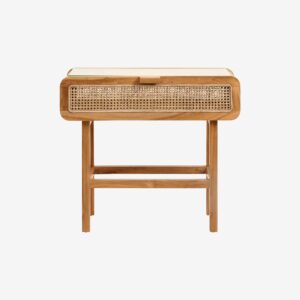 Nordal - MERGE konsolbord - natur med rattan - B90 Ã D35 Ã H80 cm